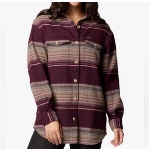 Striped Burgundy Button-Up Shirt